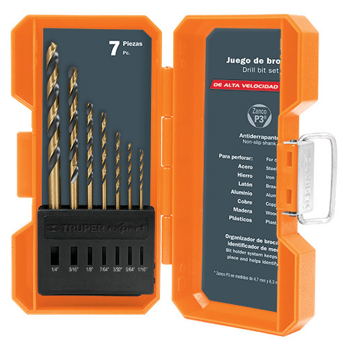 Juego de brocas de alta velocidad, 7 piezas-ferrecompras