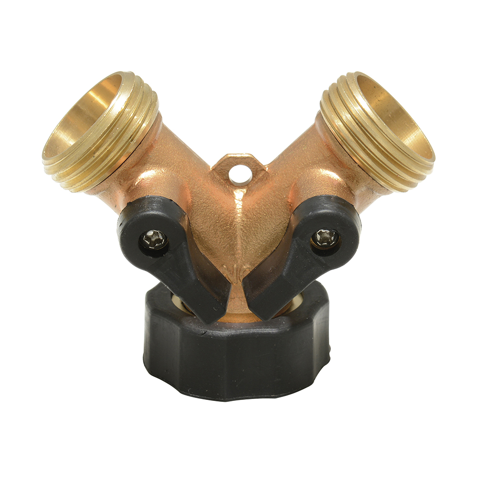 Adaptador metálico para manguera en "Y" en bronce