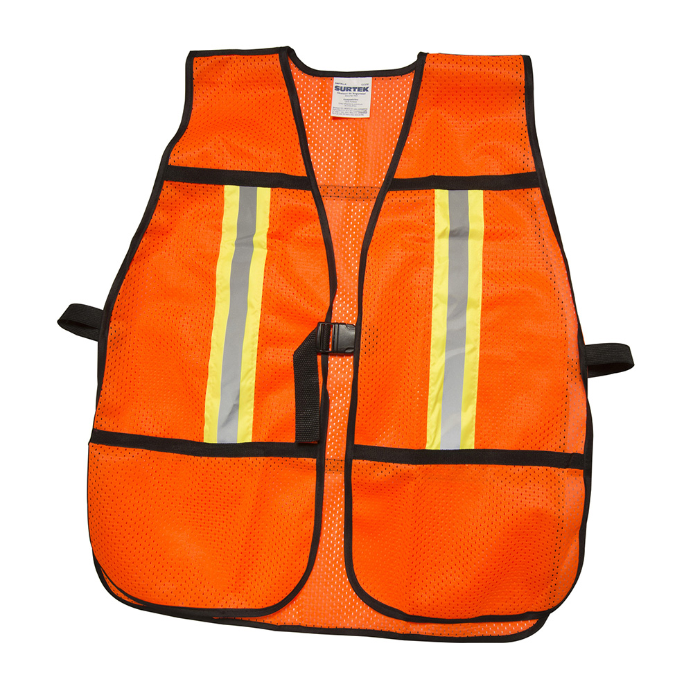 Chaleco de seguridad malla naranja correas ajustables cintas prismáticas