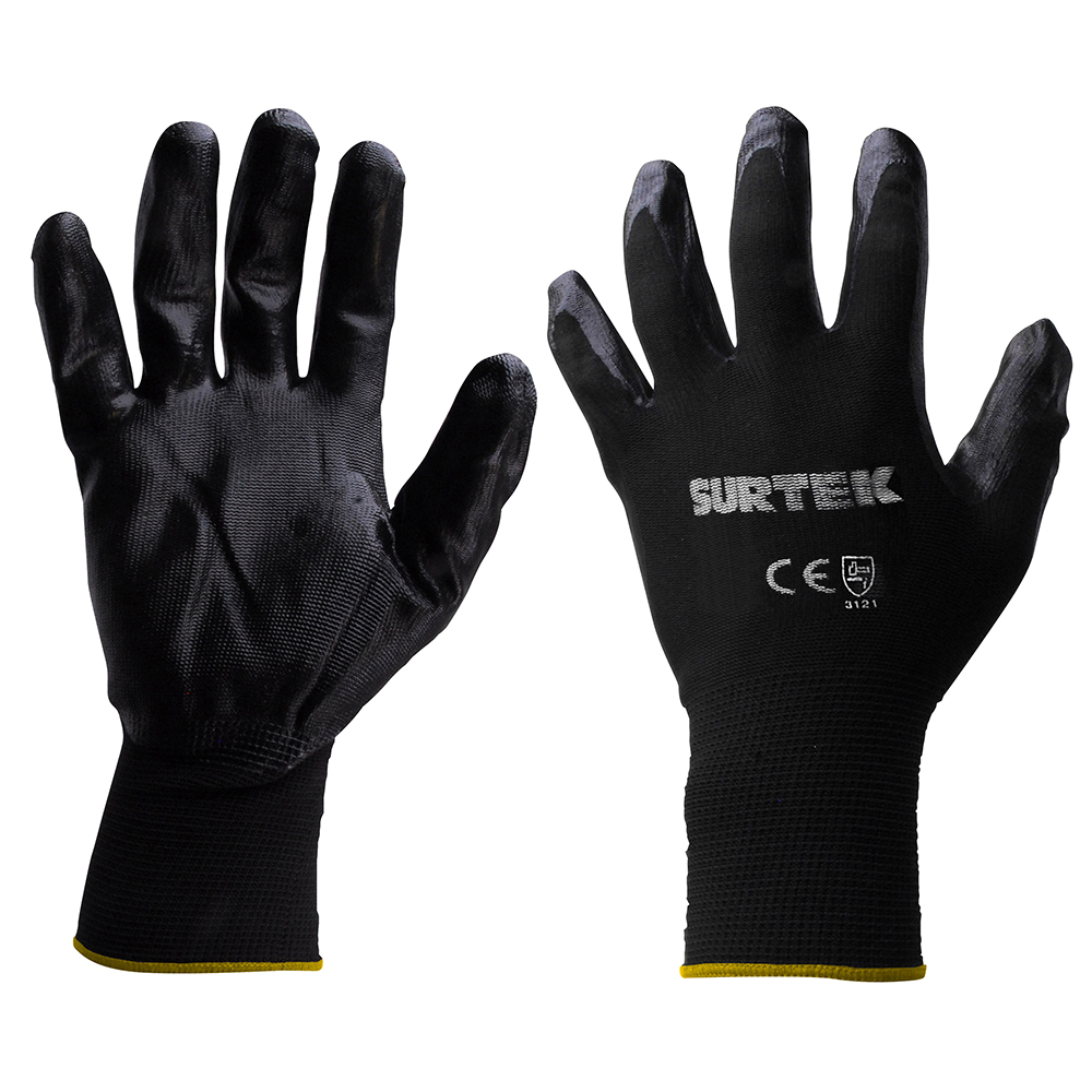 Guantes de Nylon con recubrimiento de nitrilo talla grande