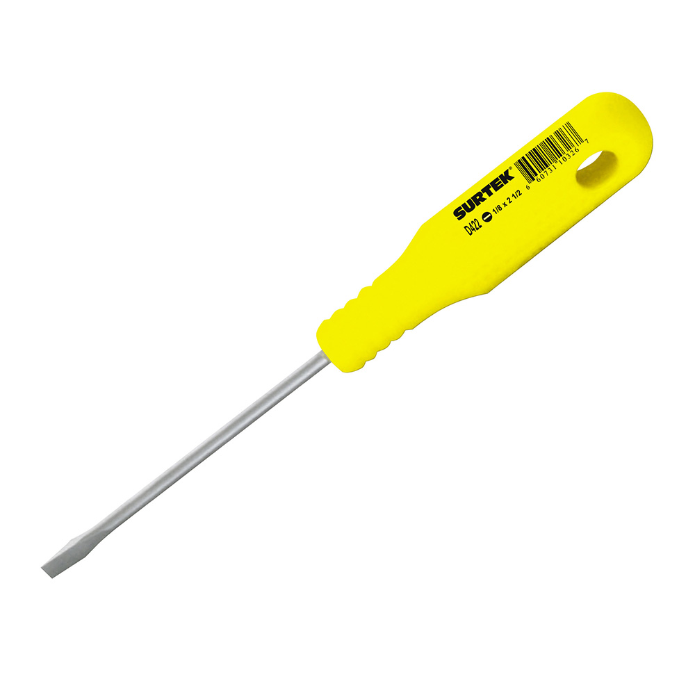 Destornillador amarillo miniatura barra redonda punta cabinet 1/8 x 2-1/2" - Ferrecompras 