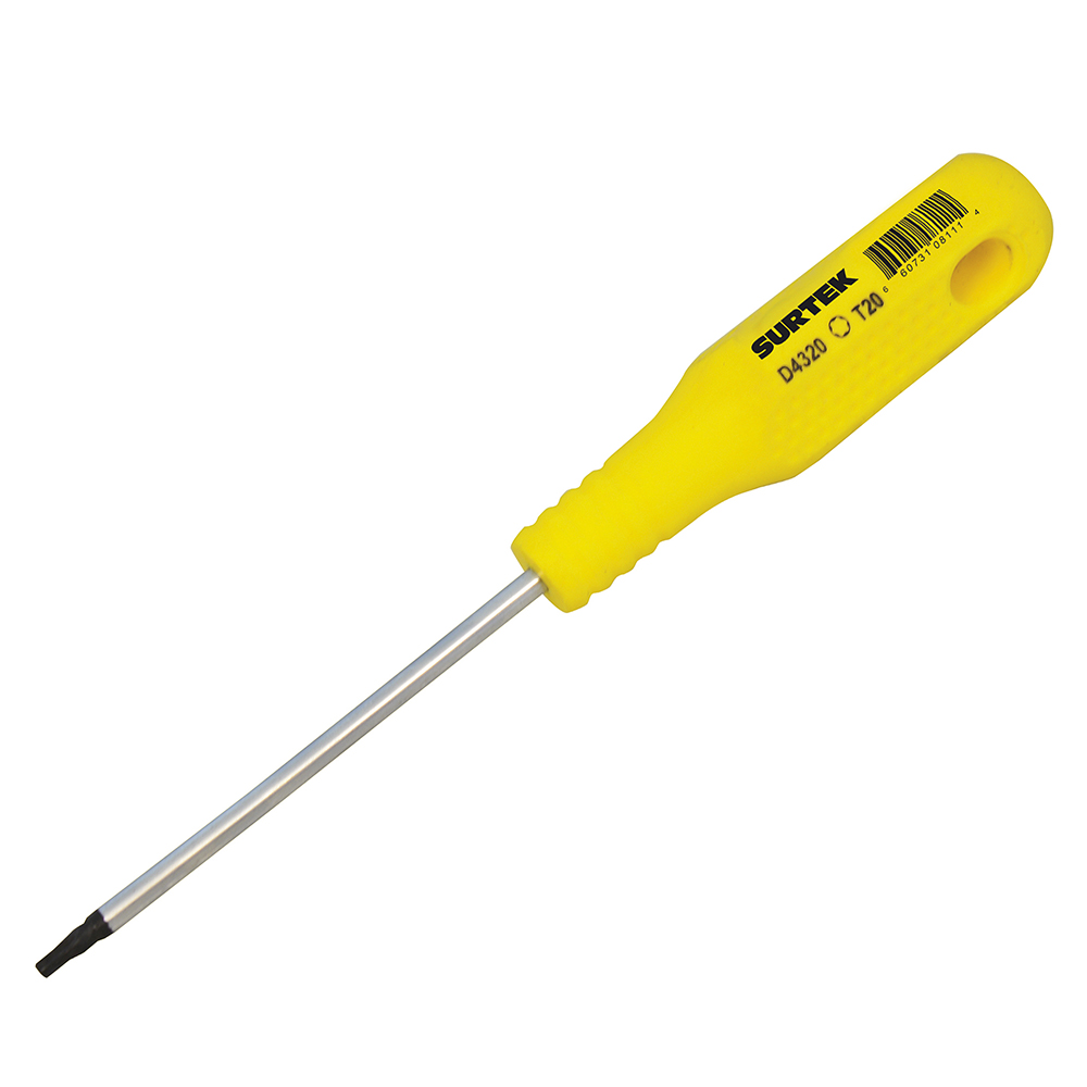 Destornillador amarillo barra redonda punta Torx® T20