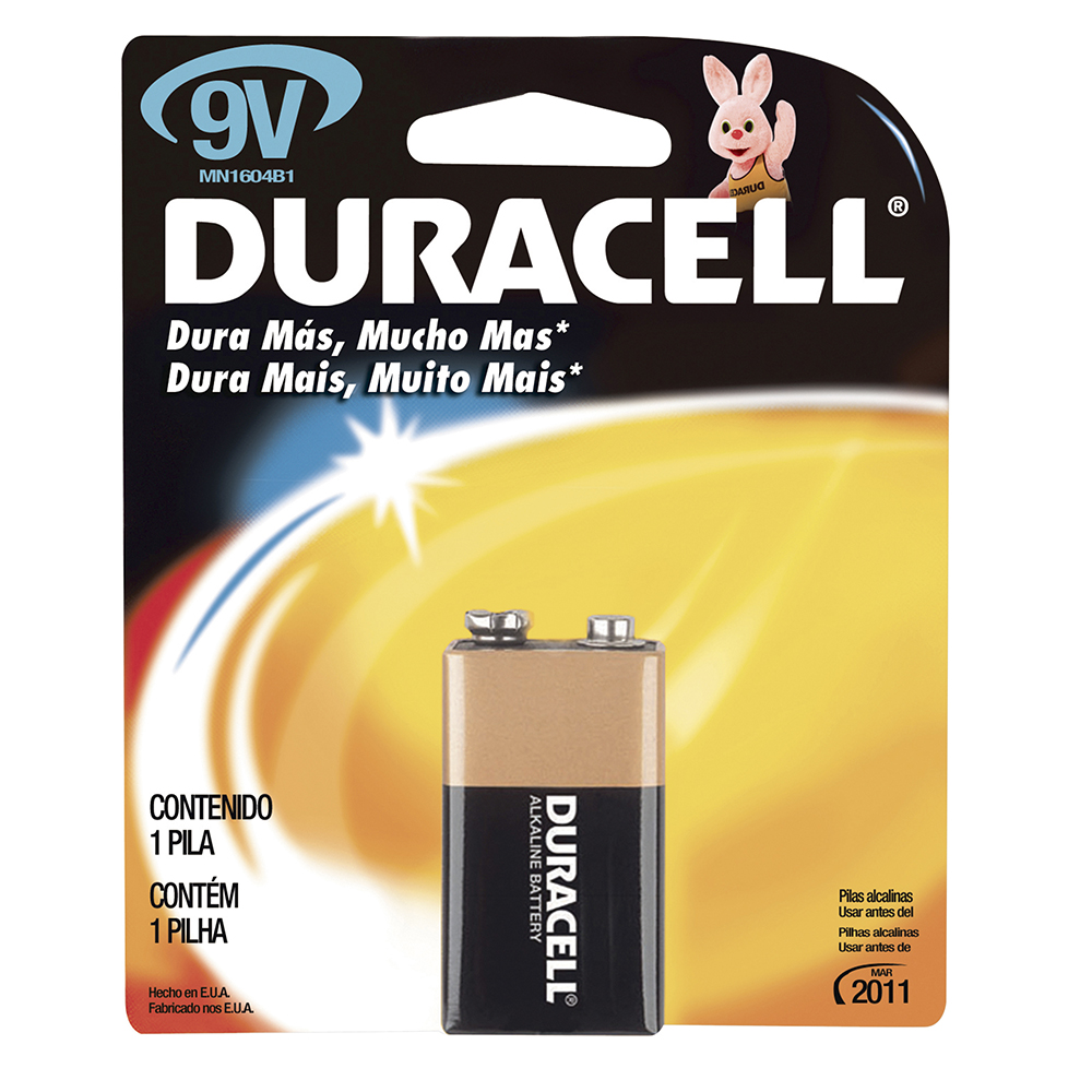 Pila alcalina marca Duracell® 9V