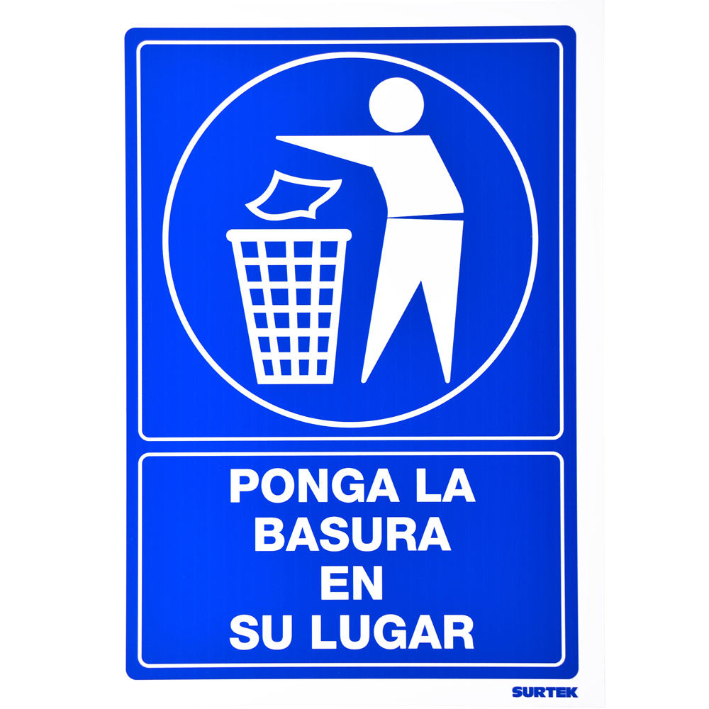 Señal "Basura en su lugar" - Ferrecompras 