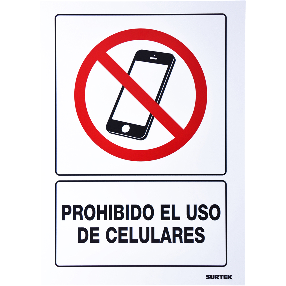 Señal "Prohibido uso Celular" - Ferrecompras 