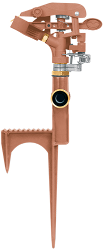 Aspersor metálico reforzado, estaca de escalón