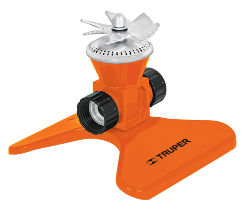 Aspersor metálico, giratorio con aspas,diámetro riego 5 mts