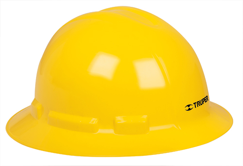 Casco de seguridad, amarillo, ala ancha