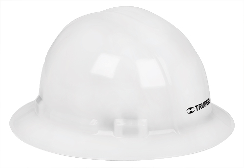 Casco de seguridad, blanco, ala ancha