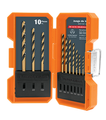 Juego de brocas de alta velocidad, 10 piezas