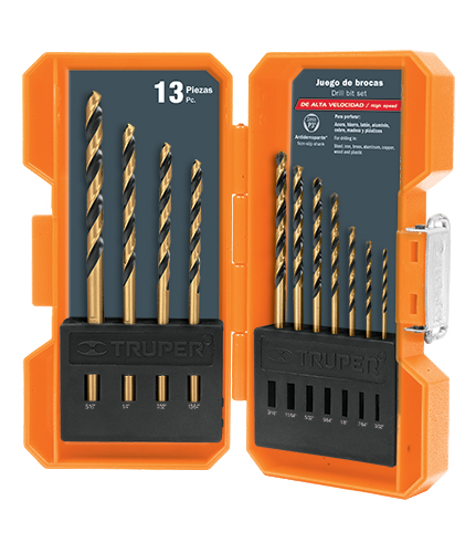 Juego de brocas de alta velocidad, 13 piezas