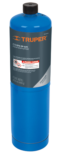 Cilindro de gas propano de 400 g, azul