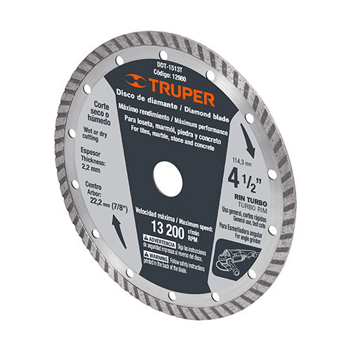 Disco de diamante, rin turbo, diámetro 4-1/2'