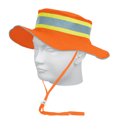 Sombrero alta visibilidad con reflejante, naranja