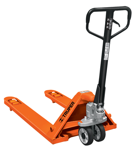 Patín traspaleta 2 ton.ruedas delanteras de PU,traseras hule