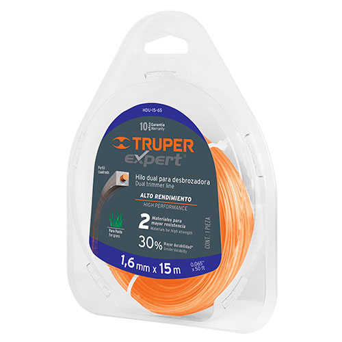 Hilo para desbrozadora dual, en blister, 15 m, 0.065'