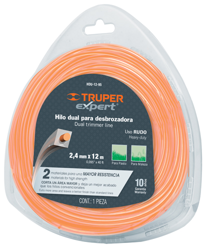 Hilo para desbrozadora dual, en blister, 12 m, 0.095'