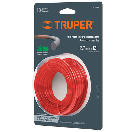 Hilo redondo para desbrozadora, 12 m largo, 2.7 mm, blister