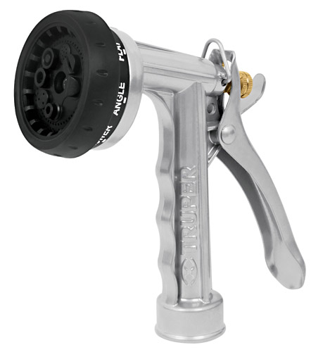 Pistola metálica para riego, 8 funciones