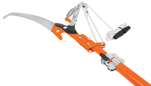 Cortador de ramas altas, mango telescópico fibra de vidrio