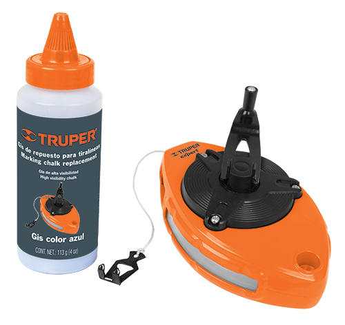 Tiralíneas 100 ft, uso rudo, cuerpo de aluminio