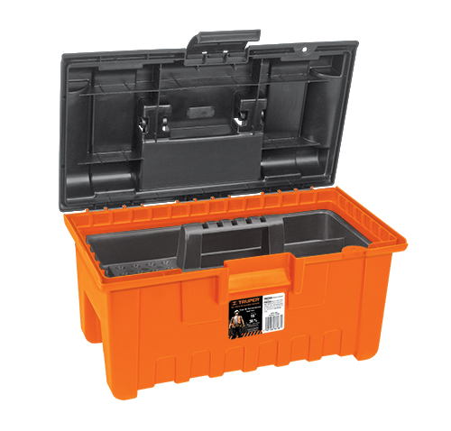 Caja para herramienta, amplia de 16', color naranja