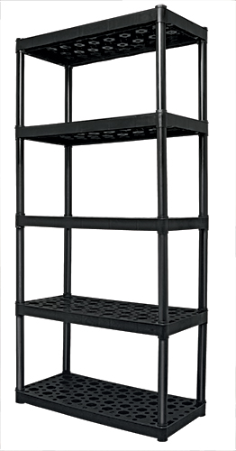 Estante plástico, uso rudo, 5 repisas
