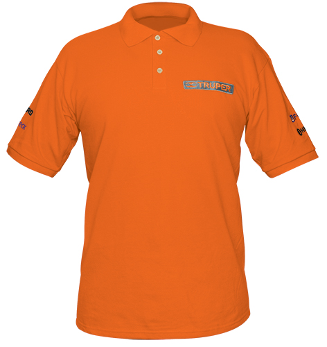 Playera tipo polo, naranja, talla M