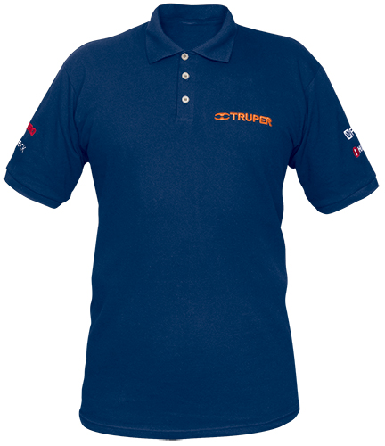 Playera tipo polo, azul, talla M