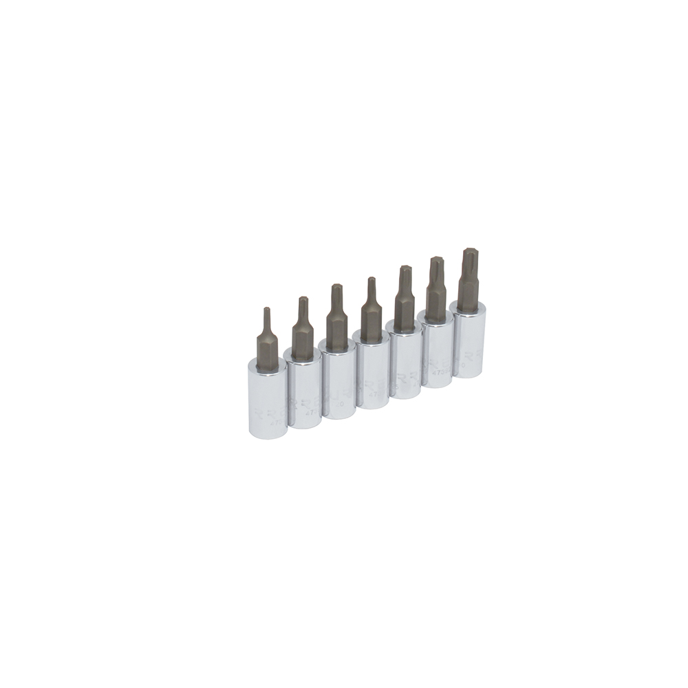 Juego de 7 dados punta Torx® 1/4" en riel