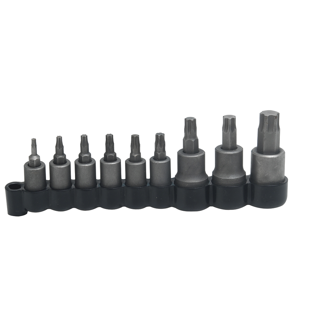 Juego de 9 dados punta Torx® tipo insertados